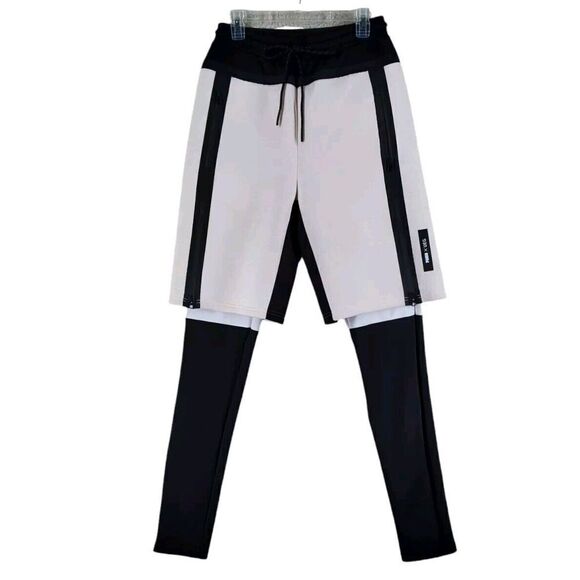 UEG X Puma Sweatshorts Jogger Mens S Ivory White Black Drawstring Performance - Picture 1 of 14